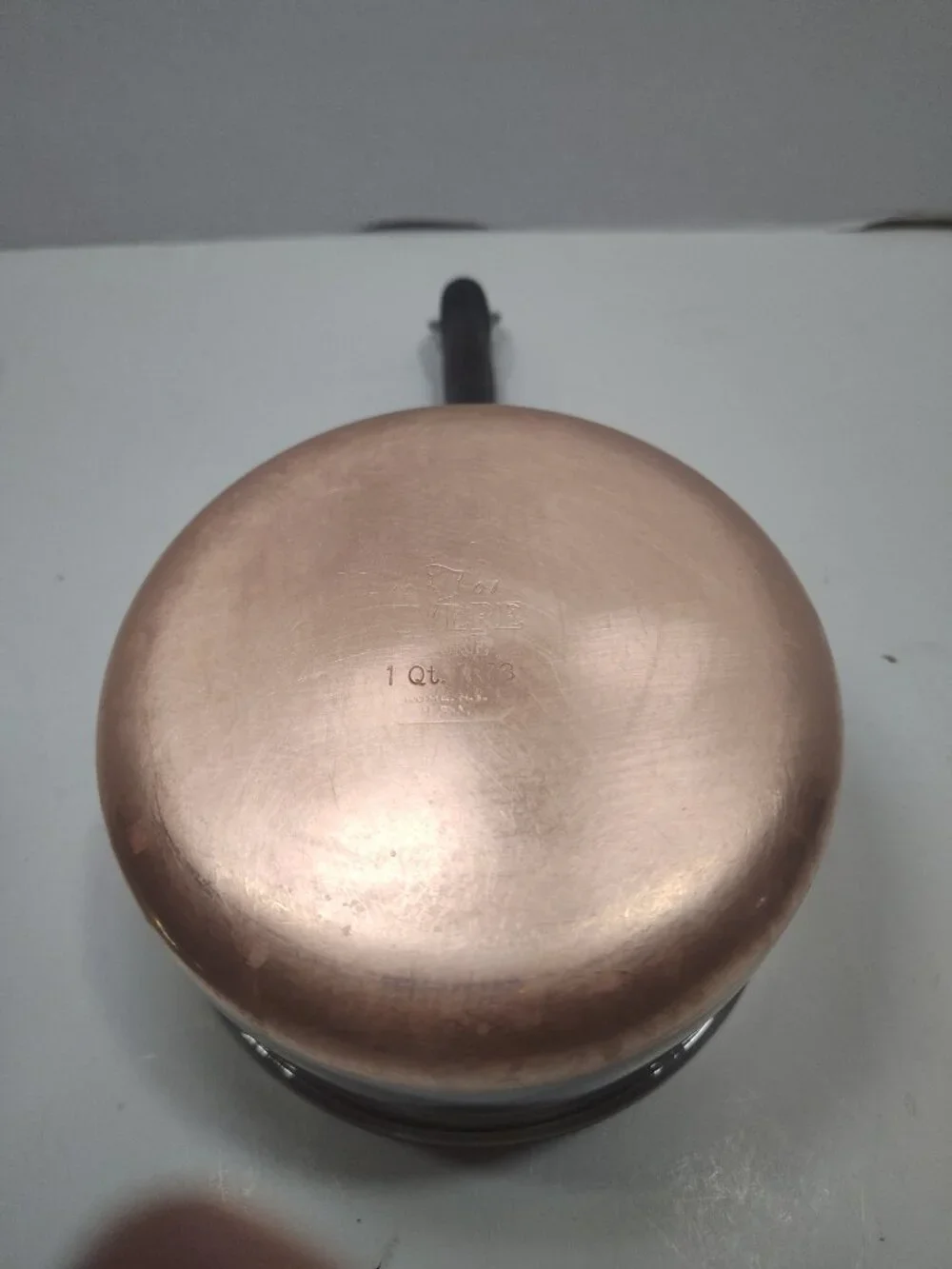 Vintage Revere Ware 1801 1 Qt Saucepan Copper Bottom Lid -78 Clinton IL